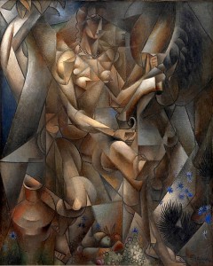 Jean Metzinger, La Femme au Cheval, Woman with a horse, 1911-1912, Statens Museum for Kunst, National Gallery of Denmark. Exhibited at the 1912 Salon des Indépendants, and published in Apollinaire's 1913 The Cubist Painters, Aesthetic Meditations. Provenance: Jacques Nayral, Niels Bohr